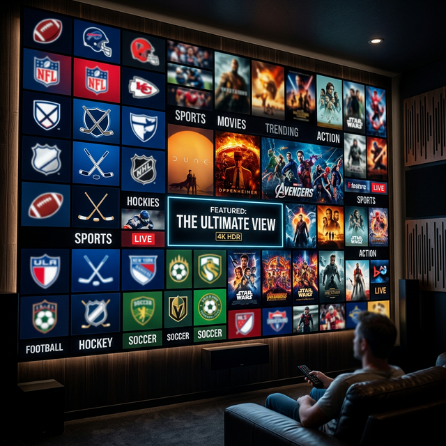 Live Sports and VOD Collage
